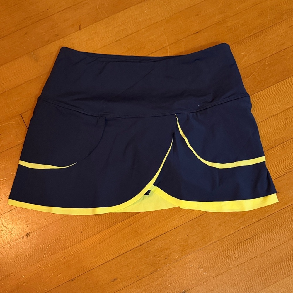 Fila Navy and Yellow Tennis/Athletic Skirt